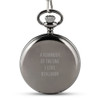 Personalized Mechanical Pocket Watch in Gunmetal - Custom Text