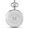 Personalized Mechanical Pocket Watch in Silver - Wrap Text