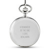 Personalized Mechanical Pocket Watch in Silver - Custom Text