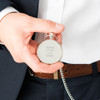 Personalized Mechanical Pocket Watch in Silver - Custom Text