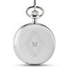 Personalized Mechanical Pocket Watch in Silver - Emblem