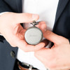 Personalized Mechanical Pocket Watch in Gunmetal - Traditional Monogram