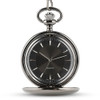 Personalized Pocket Watch in Gunmetal - Sans Serif