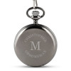 Personalized Pocket Watch in Gunmetal - Wrap Text 