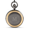 Personalized Gunmetal Pocket Watch with Gold Frame - Wrap Text