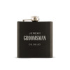 Personalized Black Hip Flask - Groomsman Modern Font