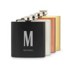 Personalized Black Hip Flask - Single Monogram - Groomsman Gift