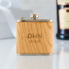 Personalized Wood Flask - Modern Monogram - Groomsmen Gift