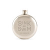 Personalized Silver Flask - Round - Sink or Swim