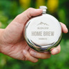 Personalized Silver Flask - Round - Groomsmen Gift - Mountain Engraving