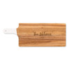 Personalized Cutting Board with White Handle - Wood - Script