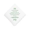 Personalized Handkerchief - White Pocket - Leaf - Crochet Border