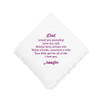 Personalized Handkerchief - White Pocket - Script