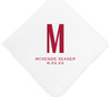 Personalized Handkerchief - White Pocket - Sans Serif Monogram - Plain Border