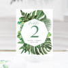 Personalized Table Numbers Cards - Wedding Reception - Greenery