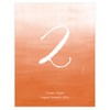 Personalized Table Numbers Cards - Wedding Reception - Aqueous - Tangerine 