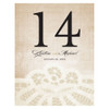 Personalized Table Numbers Cards - Wedding Reception - Vintage Lace - Vintage Mocha