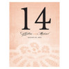 Personalized Table Numbers Cards - Wedding Reception - Vintage Lace - Copper Orange