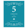 Personalized Table Numbers Cards - Wedding Reception - Forget Me Not - Oasis Blue