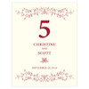 Personalized Table Numbers Cards - Wedding Reception - Forget Me Not - Ruby