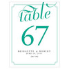 Personalized Table Numbers Cards - Wedding Reception - Expressions - Peacock Green