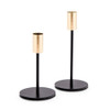 Modern Black Taper Candle Holders with Gold