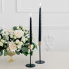 Modern Black Taper Candle Holders with Gold