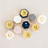 Personalized Wedding Ring Box - Velvet Hexagon - Modern Fairy Tale