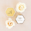 Personalized Wedding Ring Box - Velvet Hexagon - Script Initial