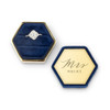 Personalized Wedding Ring Box - Velvet Hexagon - Mrs.