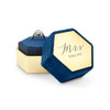 Personalized Wedding Ring Box - Velvet Hexagon - Mrs.