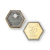 Personalized Wedding Ring Box - Velvet Hexagon - Double Hearts