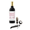 Personalized Corkscrew Gift Set - Wine Bottle Shaped - Rose All Day