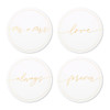 Disposable Paper Coasters - Wedding, Bridal Shower, Engagement Party - Mr. & Mrs.