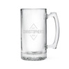Personalized Beer Glass - Engraved Beer Mug - 25 oz - Diamond Emblem