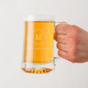 Personalized Beer Glass - Engraved Beer Mug - 14 oz - Circle Monogram