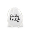 Muslin Drawstring Favor Bags - Small - "Best Day Ever"