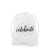 Muslin Drawstring Favor Bags - Small - "Celebrate