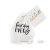 Muslin Drawstring Favor Bags - Small - "Best Day Ever"