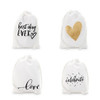 Muslin Drawstring Favor Bags - Medium - 4 Designs