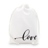 Muslin Drawstring Favor Bags - Medium - "Love"