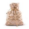 Burlap & Lace Drawstring Favor Bags - Rustic Chic