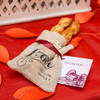 Linen Drawstring Favor Bags with Love Print