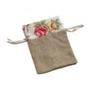 Linen Drawstring Favor Bags with Floral Print