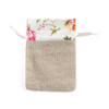 Linen Drawstring Favor Bags with Floral Print