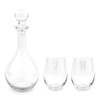 Engraved Decanter Set with Wine Glasses - Personalized - Sans Serif Monogram