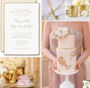 Gold Shimmer Wedding Inspiration w/Gold Feather Deckle invitation