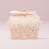 Foil Lace Favor Boxes with Ribbon