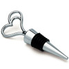 Double Heart Bottle Stopper Favors - Silver