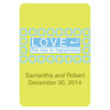 LOVE - The Key to Happiness Sticker - Leaf Green